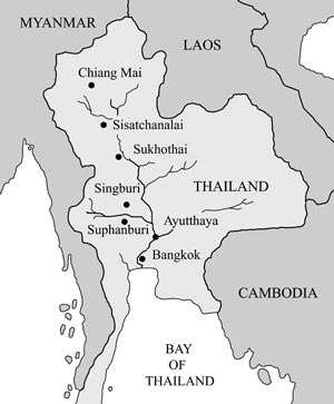 Map of Thai kilns