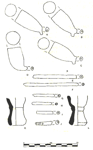 Dutch and British pipes. Drawing from the 1992 report of the Galle Harbour Project.