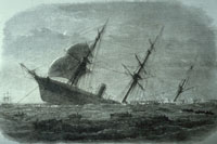 SS Rangoon sinking after removal of passengers and crew.