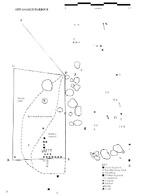Plan of Site G, 1997. 10m scale.