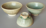 Sisatchanalai celadon bowls, diameter 12, 8.5 and 11cm