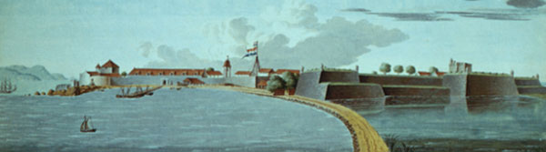 Galle in 1710: detail of a watercolour by C.Steiger, Rijksmuseum Amsterdam.