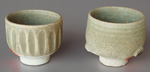 Sisatchanalai celadon cups, heights 5 and 5.5cm