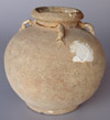 Chinese storage jar, with minute traces of black glaze, height 20cm