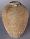 Chinese storage jar, traces of black glaze at rim, height 33cm