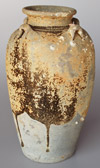 Blackish-glaze storage jar from Maenam Noi, height 28.5cm