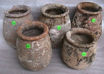 Coiled jars, heights 11-15cm, probably from Singburi