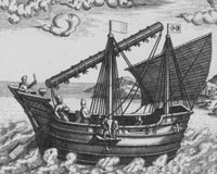 C16th Portuguese depiction of a South China Sea vessel